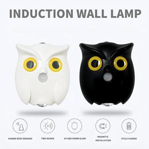 Lámpara de Noche Inteligente con Sensor de Movimiento, Diseño de Búho, Creativa, para Entrada, Dormitorio, Mesita de Noche, Pasillo, Lámpara de Pared - Product Image 5