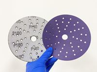 Disque de papier abrasif céramique violet multi-trous de 150 mm, grain 120, 6 pouces, pour l'automobile