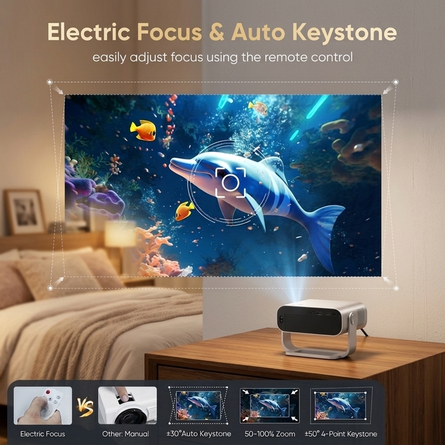 Mini Projector 4k Android Smart Home Theater Projector Screen Hologram 4k Android Laser Video Portable Projector