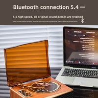 Hadiah CD Kayu Retro untuk Pemutar Musik dengan Layar USB Output 10W - Sistem Audio Speaker All-in-One