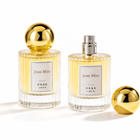 Flacon cylindrique en verre de luxe de haute qualité pour parfum, 30ml, 50ml, 100ml, avec bouchon à vis, rechargeable, pour sérum de soin, vente en gros, en stock