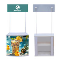 Table promotionnelle portable en plastique ABS/PP durable avec support métallique, table pliante de bar, comptoir d'affichage avec impression numérique de logo personnalisé