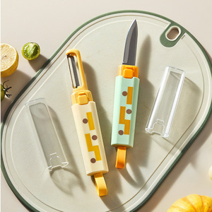 Geometric Fruit Knife Peeler 2 In 1 Portable Multifunctional Household Tool For Fruits And Vegetables - Product Image 3