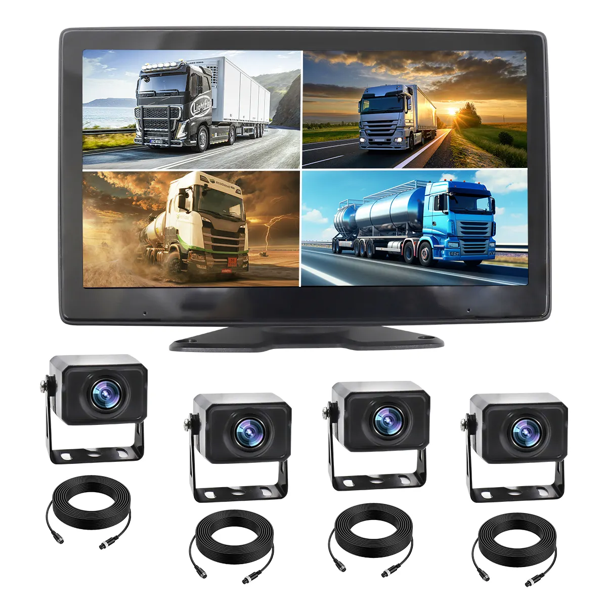Монитор для грузовика, автобус, 10-дюймовый, 4-сторонний мониторинг камеры, система мониторинга, камера для камеры BSD, камера для автобуса, грузовика