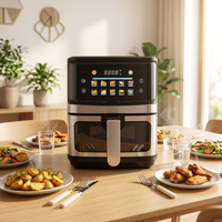 Friteuse à air multifonctionnelle sans huile pour la maison, capacité de 12 L, fenêtre d'observation visuelle avant, 12 modes de cuisson, écran tactile