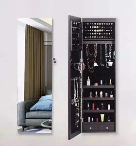Full-length mirror wall-mounted storage cabinet bedroom full-length mirror jewelry cosmetic storage rack