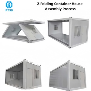 บ้านคอนเทนเนอร์สำเร็จรูปแบบพับได้ ประกอบง่าย โครงสร้างเหล็กกันน้ำ แผ่นผนังแซนวิช รูปทรงพับแบบ Z พร้อมห้องนั่งเล่น - Product Image 6