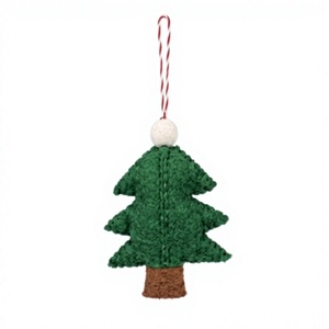 Adorno Navideño Colgante de Fieltro de Lana Ecológico Hecho a Mano, Decoración Tradicional para Interiores del Hogar, Pompones Rojos y Blancos para Colgar en la Pared - Product Image 3