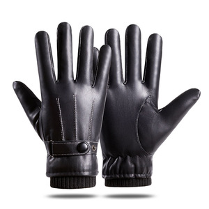 FF589 gants d'hiver en <span class=keywords><strong>cuir</strong></span> pour hommes et femmes, pour l'extérieur, doublés de peluche, pour écran tactile, moto, cyclisme, conduite - Product Image 1