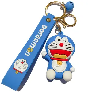 Cute Cartoon Doraemon Keychain Anime Doraemon Children Bag Pendant Key Ring Accessories Couple Charm Gift