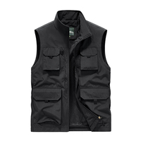 Gilet de pêcheur multi-poches Cartoon logo Gilet Pêche Randonnée Reporter Photographie Camping Chasse Gilet