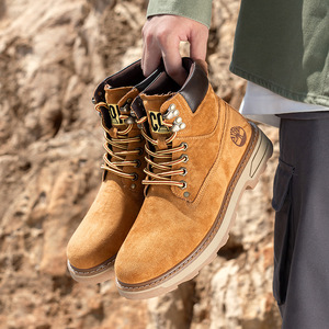 Botas de Senderismo de Gamuza para Hombre, Punta Redonda, Forro Polar, Suela de Goma, Entresuela de EVA, Aislantes para Otoño, Calzado de Trabajo para Exteriores - Product Image 3