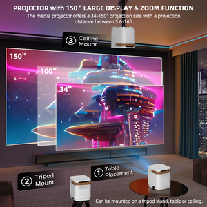 Proyector Portátil Rigal E1, el Mejor Proyector Profesional para Exteriores de 12v, para Camping, Juegos, <span class=keywords><strong>TV</strong></span> Móvil, 1080p, LED, Mini, para Luz Diurna - Product Image 3