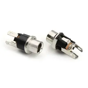 Conector hembra de corriente continua de 5,5x2,1mm, 3 pines, redondo, Vertical, 5521 5525,