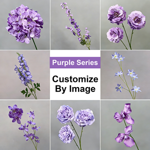 Colección de Flores Artificiales Serie Púrpura, Hechas a Mano, Suaves, Personalizables con Imagen, Material Floral, Arreglos para Bodas, Decoración DIY para el Hogar - Product Image 3