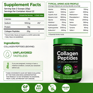 Colágeno Hidrolizado en Polvo de Marca Privada, Tipo I y III, de Ganado Alimentado con Pasto, Superalimento Bovino, Bajo en Azúcar, Belleza Natural y Salud, 454g - Product Image 2