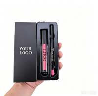 Kit de crayons et gloss à lèvres liquides mats minéraux végétaliens longue tenue et imperméables en gros, avec logo personnalisé