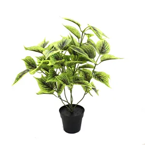 Plastic small bush artificial decoration leaf beam pink bulk leaf bush artificial mall bunch potted plant