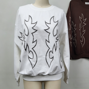 Pull imprimé pour femme, ample, léger et polyvalent, à manches longues, nouvelle collection automne et hiver - Product Image 2