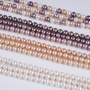 Perlas Redondas de Agua Dulce Natural de Alto Brillo de 8-8.5mm, Perlas Sueltas Semiterminadas para Joyería DIY, Collares de Perlas para Diseño Creativo - Product Image 1