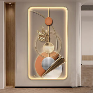 <span class=keywords><strong>Cuadros</strong></span> ovalados, póster impreso, imagen HD, luz de lienzo, decoración de entrada de lujo, luz LED, pintura de porcelana, arte de pared, decoración del hogar - Product Image 3