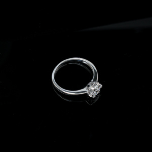 925 <b>Silver</b> Round Diamond Engagement <b>Ring</b> Claw <b>Set</b> - Product Image 5