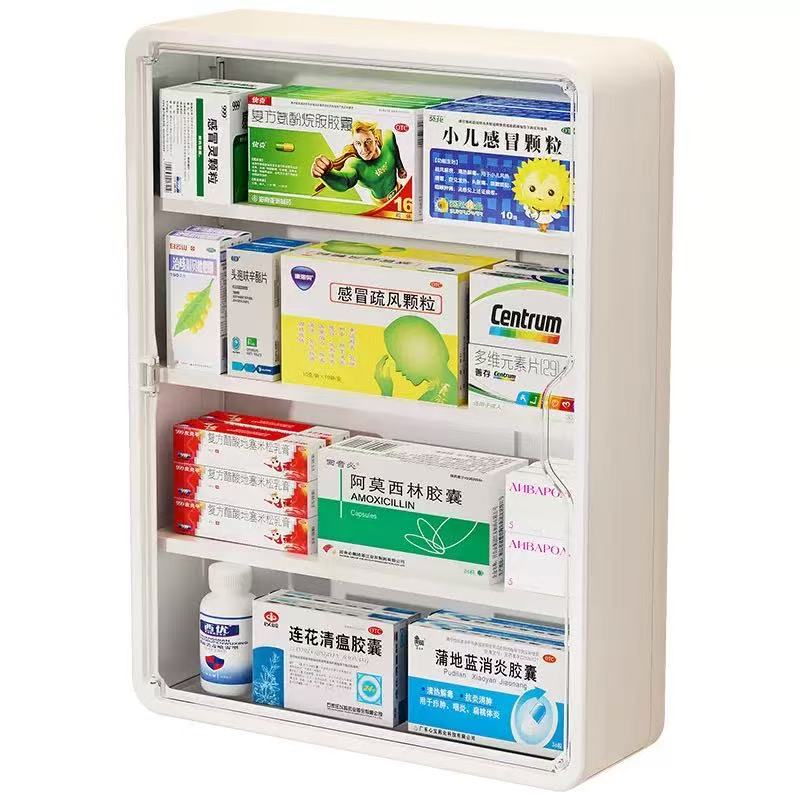 Multifunctional Waterproof Medicine Box Rectangle Injection PP Aluminum Convenient for Household Magnetic Card Access JC7813