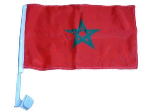 Bandera de Marruecos Impresa Digitalmente al por Mayor, 30x45cm, 12x18 Pulgadas, Bandera de Coche Personalizada de Marruecos - Product Image 6