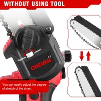 Scie à chaîne sans fil sans balais ONEVAN de 6 pouces, scie électrique pour le travail du bois en DIY, batterie Makita 18V OEM 88VF, outil de coupe de 710W
