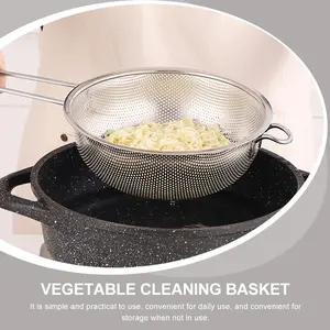 Passoire passoire <span class=keywords><strong>panier</strong></span> maille acier cuillère cuisine riz inoxydable bol écumoire légumes lavage fruits lavage passoires vidange métal - Product Image 4