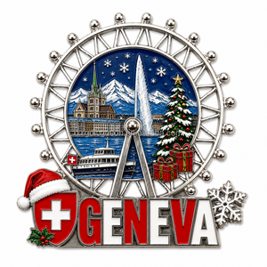 Magneti da Frigorifero delle Alpi Svizzere in Vendita, Set di Souvenir in Lega di Zinco con Montagne e Cultura Svizzera - Product Image 4