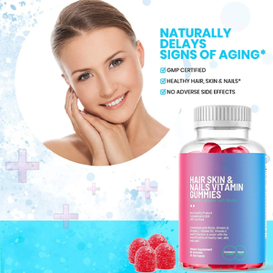 Vente en gros OEM ODM Gummies multivitaminés végétaliens biologiques A <span class=keywords><strong>B</strong></span> C D E avec biotine pour la croissance des cheveux, la santé des cheveux, de la peau et des ongles - Product Image 5