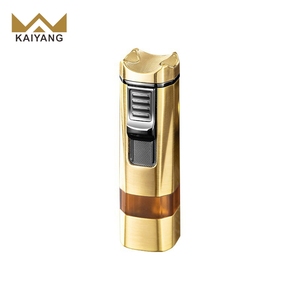 Accendino per Sigari a Quattro Fiamme, Compatto e Portatile, Regalo per Testimoni di Nozze, Accendino da Caminetto con Superficie Antiscivolo - Product Image 1
