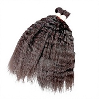 Extensions de cheveux humains indiens Remy Afro Kinky Straight, 100% vierges non traités, bouclés