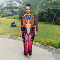 Femmes 2025 été nouvelle mode Polyester Robe décontractée belle africaine Bubu imprimer Dashiki Robe ample du Moyen-Orient Style ethnique