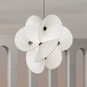 Wabi Sabi Umbrella Ceiling Chandelier Lamp Living Ding <b>Room</b> Decoration Fabric Shade Pendant <b>Light</b> - Product Image 1