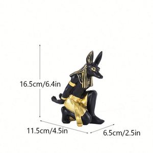 Statues en résine personnalisées de dieux égyptiens Anubis et de la déesse Bastet, figurines décoratives peintes à la main avec finition antique pour la maison - Product Image 6