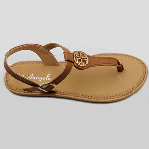 여성용 심플한 새 오픈 토 메탈 라운드 헤드 캐주얼 플랫 플립플롭 샌들 하이 퀄리티 미끄럼 방지 샌들 - Product Image 3