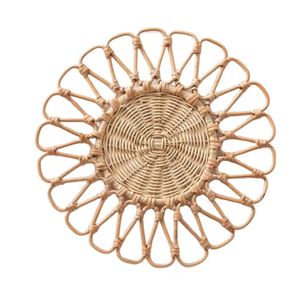 Mantel individual de ratán Natural tejido a mano vietnamita, posavasos estilo jacinto de agua, alfombrilla de aislamiento térmico impermeable antideslizante, mimbre - Product Image 1