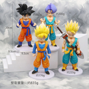 4 pièces/ensemble Super Saiyan Dragon Son Goku juvénile Goten troncs PVC Anime Figure ensemble unisexe dessin animé Style jouet Animation japonaise - Product Image 4