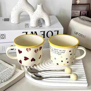 High Quality Factory Sale Ceramic Cartoon Pattern Stoneware <b>Mug</b> Milk <b>Mug</b> Yellow Rim Food Safe <b>Reusable</b> Presents Gift - Product Image 4