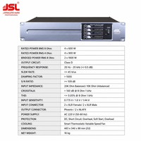 4 Kanal D Sınıfı Güç Amplifikatörü 4x600W 4x900W 2x1800W 2U Profesyonel Ses Amplifikatörü Susturma 1000 SNR 109dB Canlı Ses için