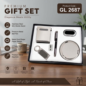 Luxury Executive Office Desktop Accessories Set <b>Folding</b> Smartphone Holder Writing <b>Pen</b> Paperweight Coasters Metal Keychain Olivia - Product Image 4