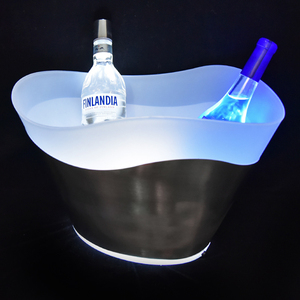 China Factory Made New Big Capacity <strong>Silver</strong> Gold Round Metal Glowing <strong>Ice</strong> <strong>Bucket</strong> - Product Image 5