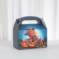 Sac fourre-tout rectangulaire personnalisé pour Halloween, imprimé citrouille, en carton blanc, pour emballage de desserts et cadeaux de fêtes, avec pelliculage mat