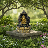 Fontaine d'eau LED Ganesha en résine moderne, design ballon vibrant, taille personnalisable, finition peinte pour table, maison, bureau, salon