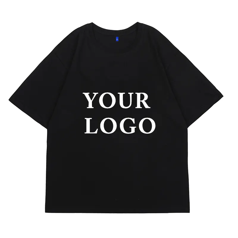 100 Cotton 200gsm Drop Shoulder Hip Pop Plain Crewneck Oversize Short Sleeve Designer Oem Custom Logo T-shirt For Men