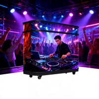 Cabine DJ incurvée à LED P1.8 P2.5, table DJ personnalisée avec écran vidéo pour boîte de nuit, bar, scène, événement, cabine DJ professionnelle portable