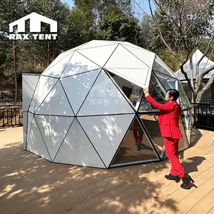 4 сезона, стеклянная геодезическая купольная палатка для уличного гламурного отеля, 6 м