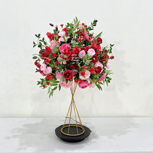 GNW fabbrica <span class=keywords><strong>vendita</strong></span> diretta di fiori artificiali arancio palla centro matrimonio pezzi con fiori per la decorazione di nozze - Product Image 4